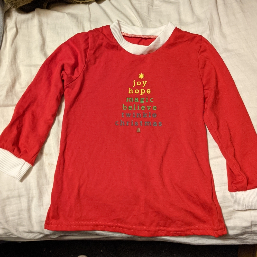 Joy Hope Magic Believe Twinkle Christmas top